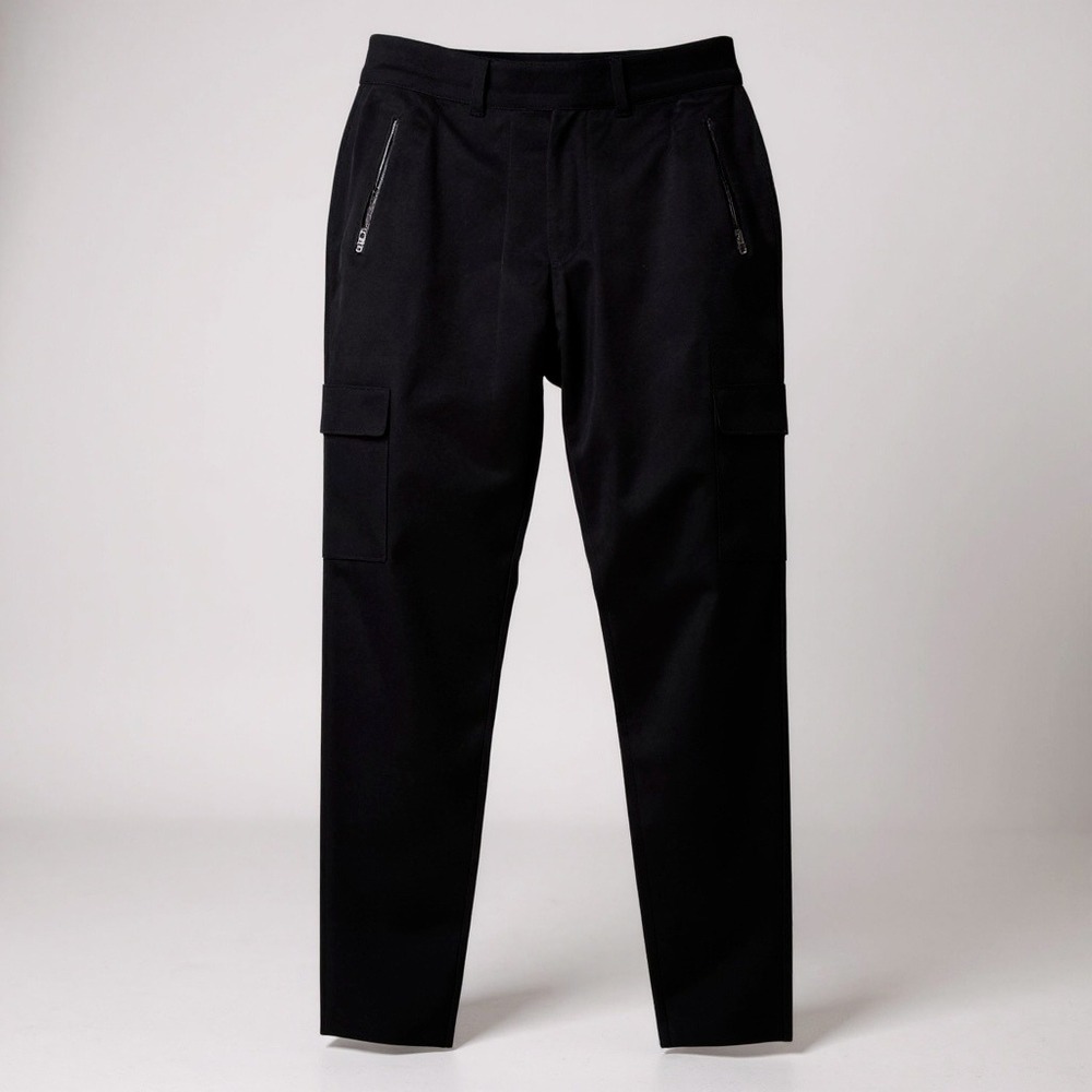 Athleta Black Cargo Carpenter Pants Jogger Style Zip Pockets Elastic Waist‎ 6T